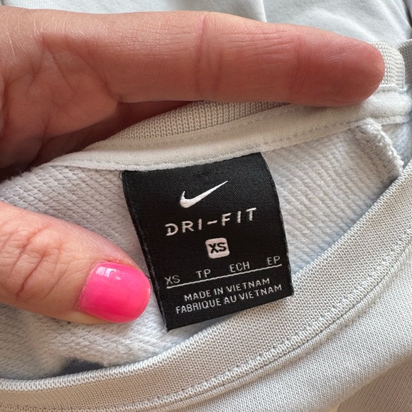 NIKE Sweatshirt Womens Size XS Blue Dri Fit Cropped Sleeve Y2K 90s White Swoosh - Picture 8 of 12